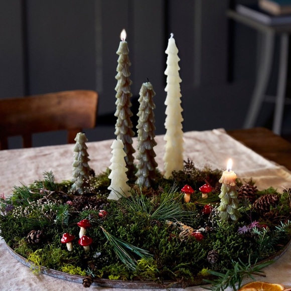Evergreen Christmas tree taper candles - Picture 2 of 5